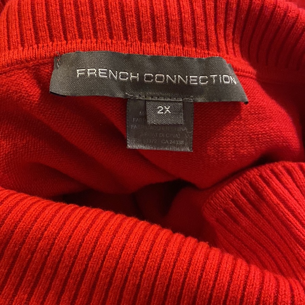 French Connection Cowl neck sweater red 2x - Picture 3 of 3
